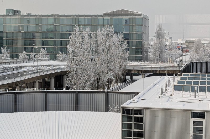 Snow at the Munich airport