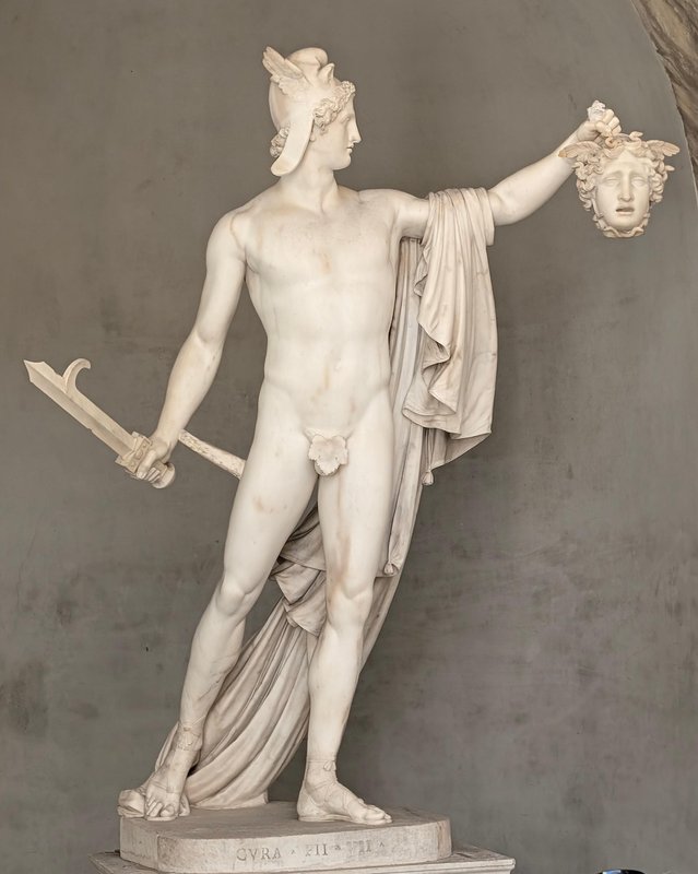 Canova's statue of Perseus slaying Medusa. (different from Cellini's in Florence)