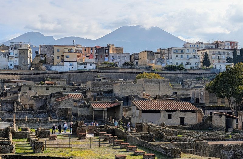 Overview of the excavated site. Note the modern city built on top.
