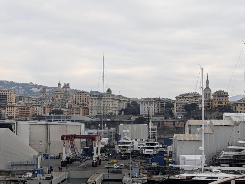 A lovely city behind a not so lovely port