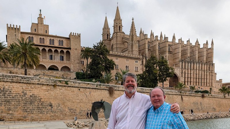 Ken and me outside La Seu