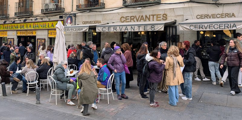 Tapas bar street scene: this was less crowded than most