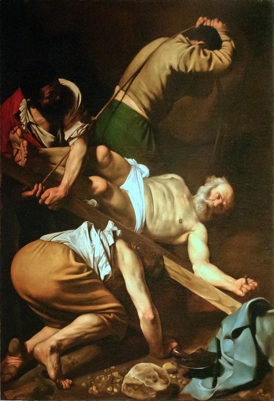 Caravaggio's Crucifixion of St Peter (photo by @RonPorter)