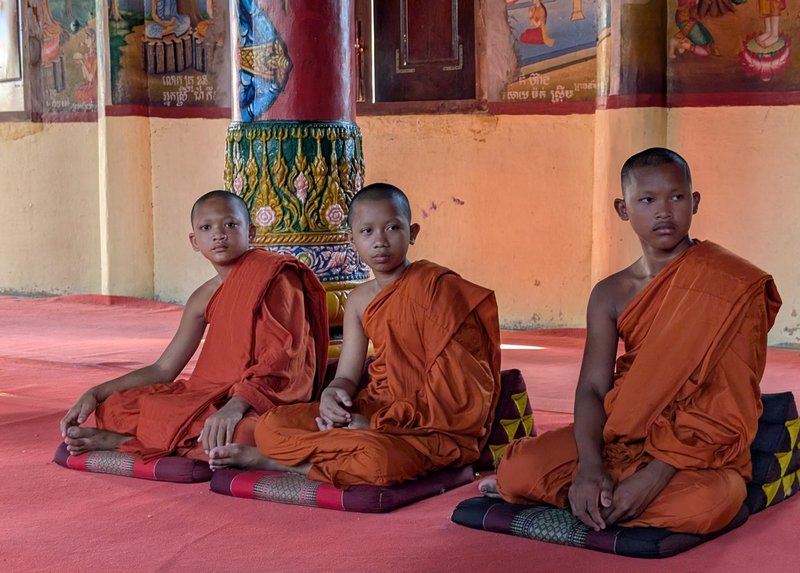 Three novitiates (ages 13-15) ready to answer questions