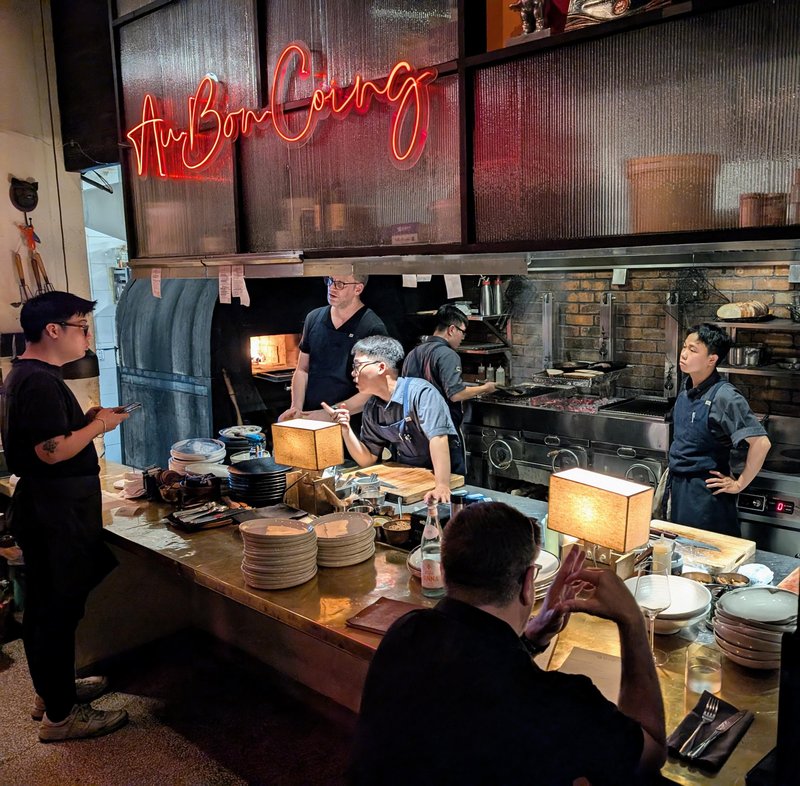 Open kitchen at Quince