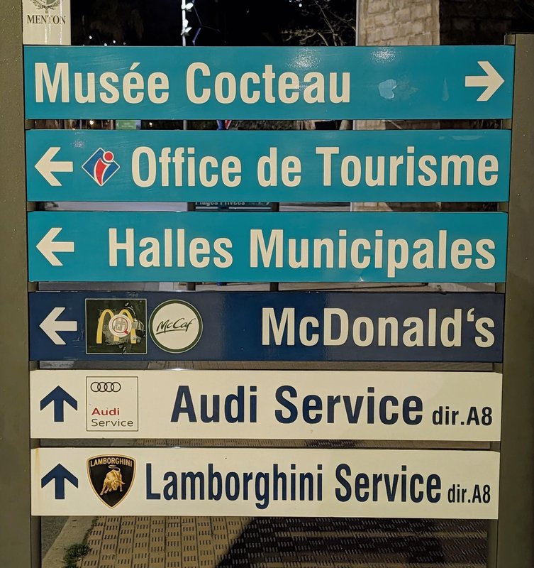 Image of sign in Menton. 