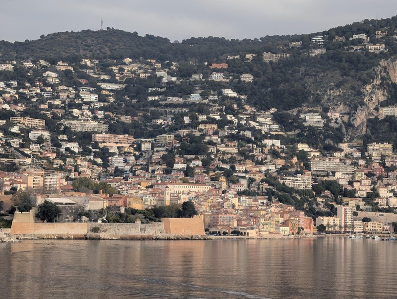 A photo of the center of the village from the water