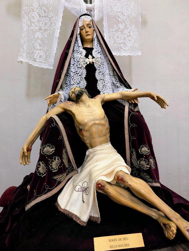 Jesus with stigmata, the sorrows of Mary